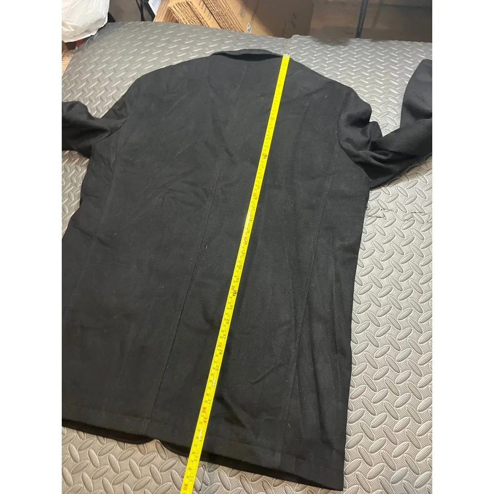 Peter Millar Coat Mens Large Black 100% Cashmere Silk Lined Car Coat Jacket